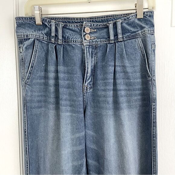 Kancan High Waist Relaxed Mom Baggy Jeans Distressed Straight Leg - Picture 8 of 13